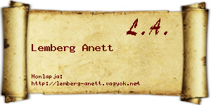 Lemberg Anett névjegykártya